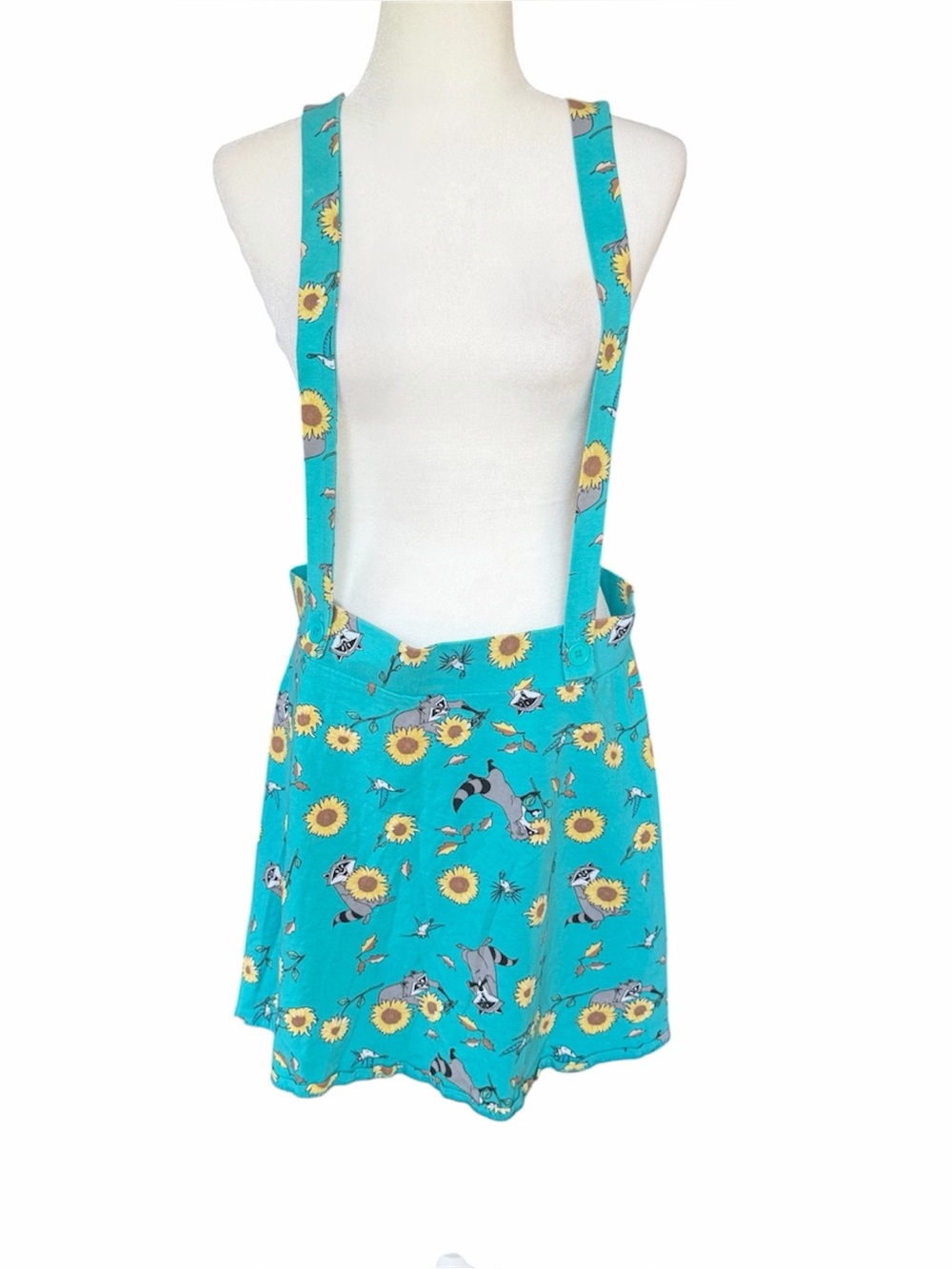 Disney Princess Pocahontas Meeko Flit  Turquoise Suspender Skirt Size 1X - Picture 4 of 11